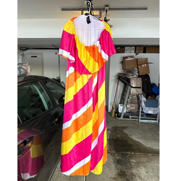 Ashley Stewart Women's Striped Colors Strapless Wide Leg Jumpsuit Size 18/20 NWT - Picture 11 of 14